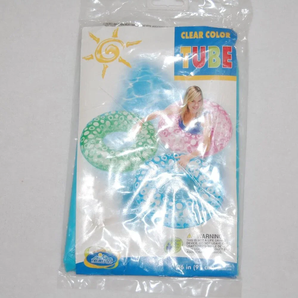 NWT The Wet Set, Clear Color Tube, Age 9+, Deflated Size: 36